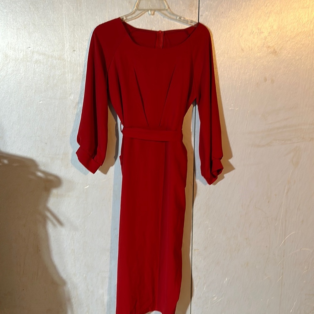 Red dress with tie
